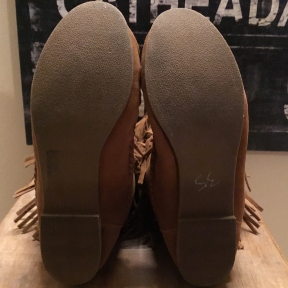 Steve Madden Chestnut Fringe Mocassin Tacoma Boots - Picture 7 of 8